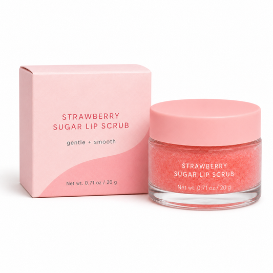 Strawberry sugar lip scrub paper box packaging for private label skincare