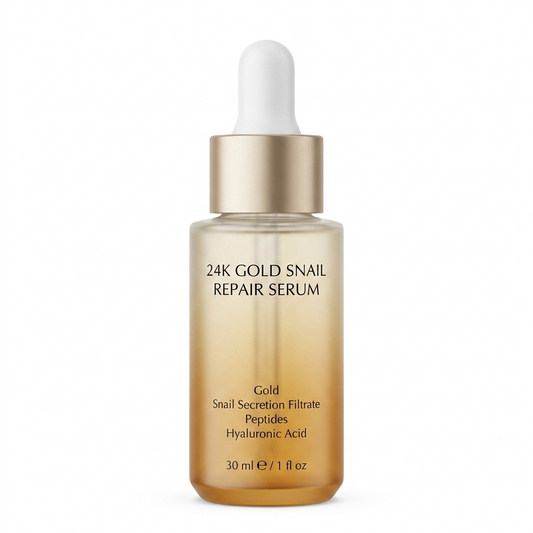 Private Label 24K Gold Snail Repair Serum for Hydration & Skin Renewal Care