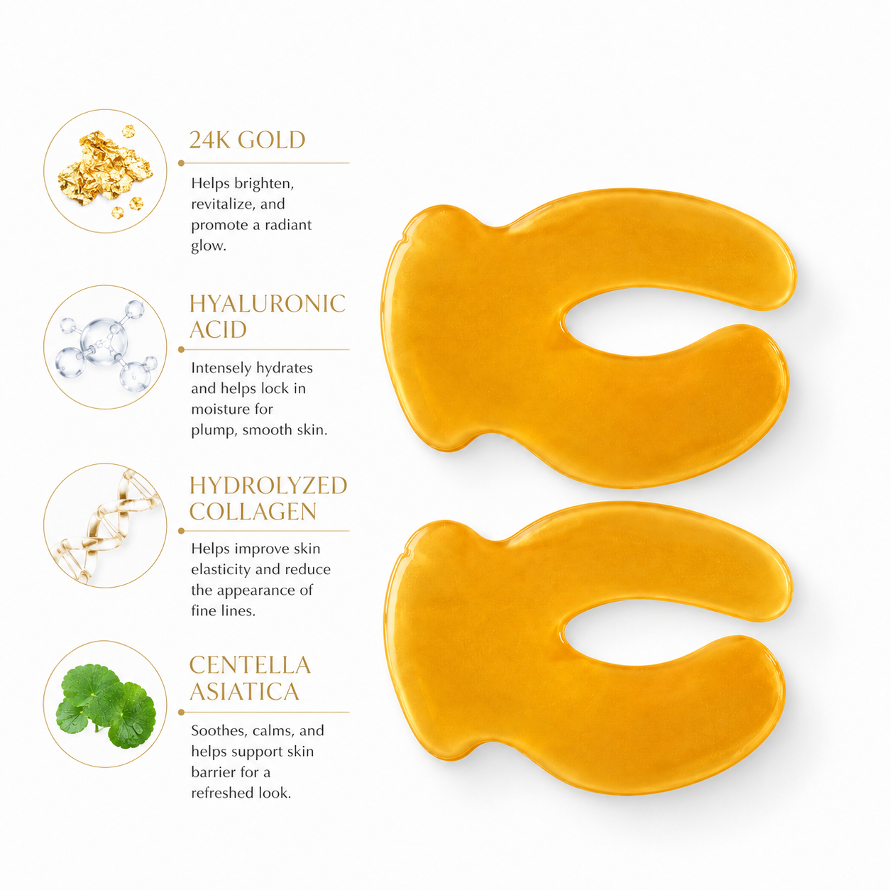 24K Gold Collagen Crystal Eye Mask – Private Label Cooling Hydrogel Eye Patch