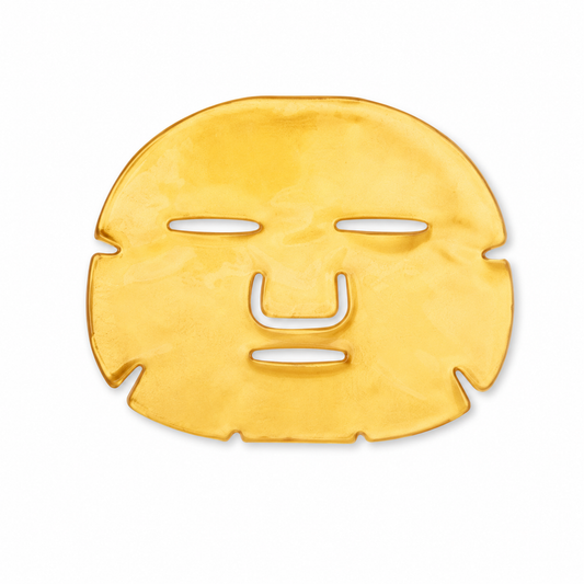 24K Gold Collagen Crystal Facial Mask in gold-look hydrogel texture for private label skincare