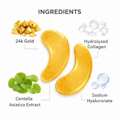 24K gold collagen hydrogel eye mask with collagen sodium hyaluronate and licorice extract