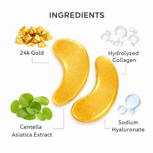 24K gold collagen hydrogel eye mask with collagen sodium hyaluronate and licorice extract