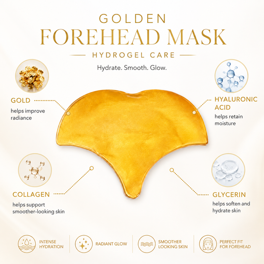 Gold collagen forehead mask ingredients with collagen and sodium hyaluronate