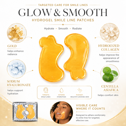 Gold collagen smile line mask ingredients with collagen and sodium hyaluronate