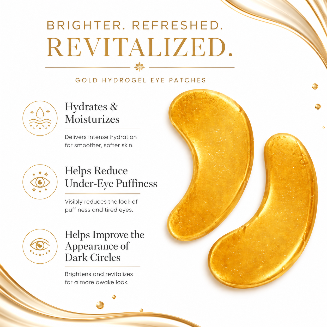Gold collagen under eye patch benefits for hydrated and refreshed-looking under-eye skin