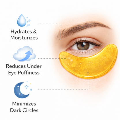 Hydrating and smoothing gold collagen under eye patches for tired-looking eyes