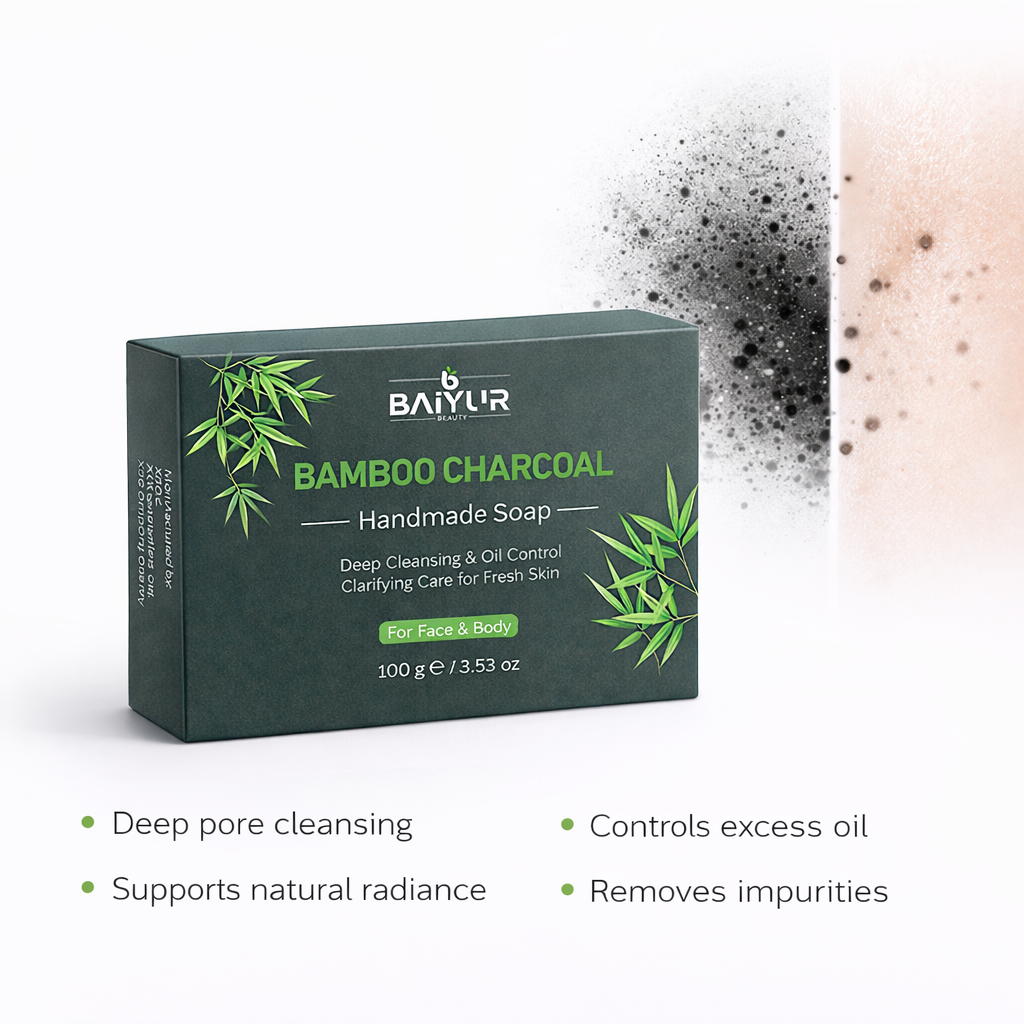 Private Label Bamboo Charcoal Handmade Soap for Deep Cleansing and Oily Skin