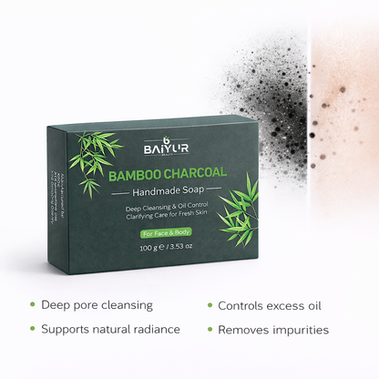 Private Label Bamboo Charcoal Handmade Soap for Deep Cleansing and Oily Skin