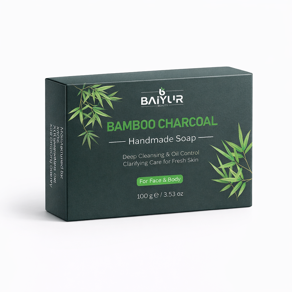 Private Label Bamboo Charcoal Handmade Soap for Deep Cleansing and Oily Skin