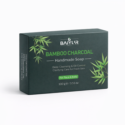Private Label Bamboo Charcoal Handmade Soap for Deep Cleansing and Oily Skin