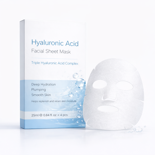 Hyaluronic Acid Deep Hydration Sheet Mask – Moisturizing & Plumping Face Mask for Smooth, Soft-Looking Skin