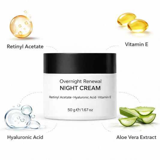Overnight Renewal Night Cream – Retinol Moisturizer for Anti-Aging & Skin Renewal