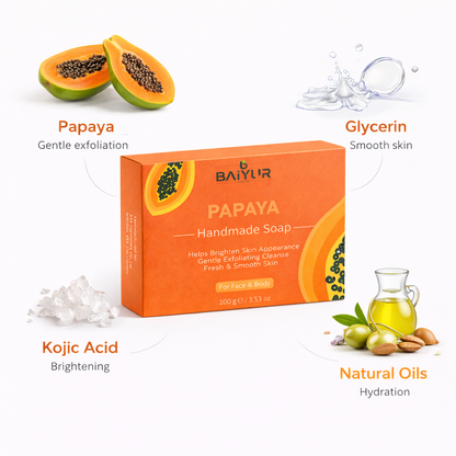 Private Label Papaya Handmade Soap for Gentle Exfoliating and Radiance