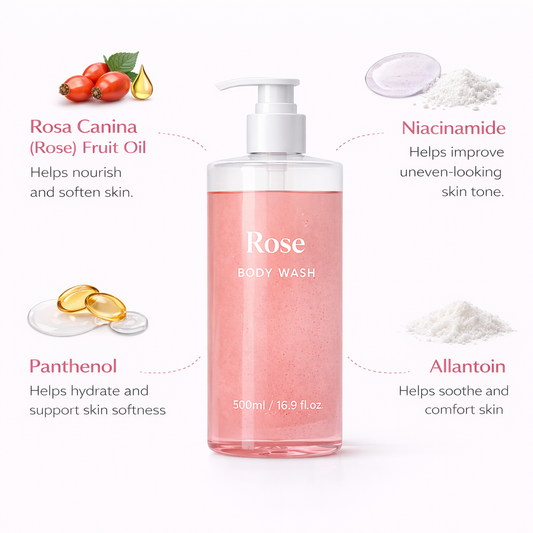 Rose Body Wash with Niacinamide for Soft & Radiant Skin