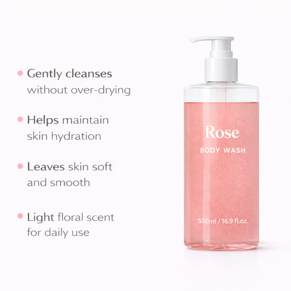Rose Body Wash with Niacinamide for Soft & Radiant Skin