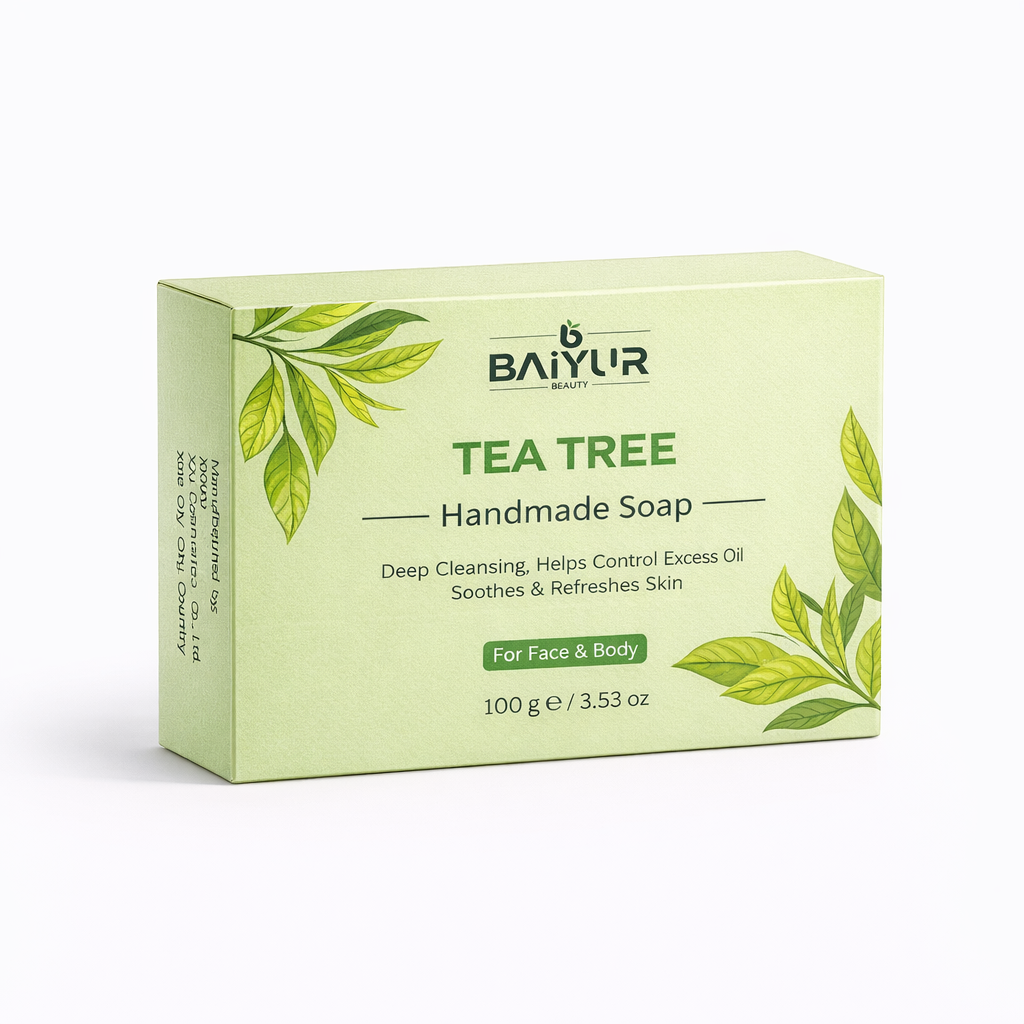 Private Label Tea Tree Handmade Soap for Oil Control and Clear Looking Skin
