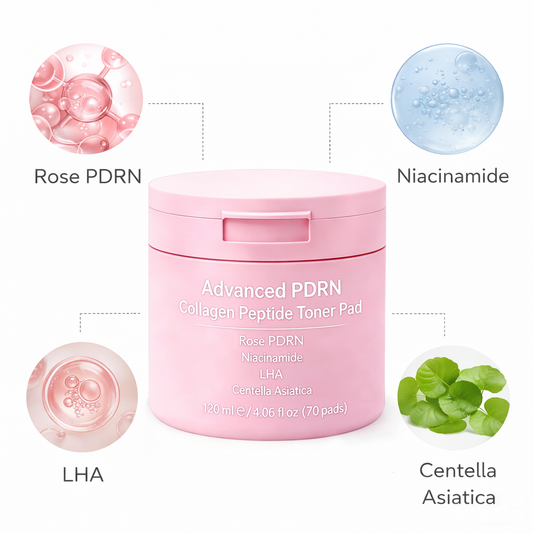 Advanced PDRN Collagen Peptide Toner Pads – Pore Refining & Gentle Exfoliating Pads