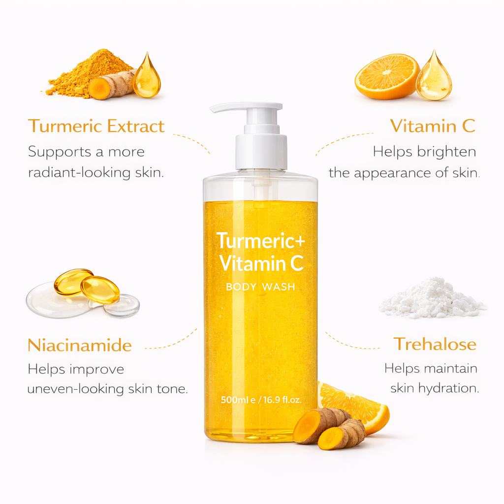 Turmeric Body Wash with Vitamin C for Bright & Even-Looking Skin