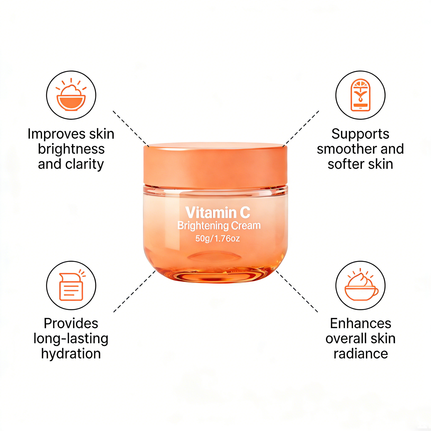 Vitamin C Brightening & Moisturizing Cream – Hydrating Face Cream for Radiance & Dark Spot Care