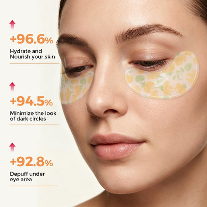 Bloom Party hydrating printed under eye patches showing eye care benefit highlights