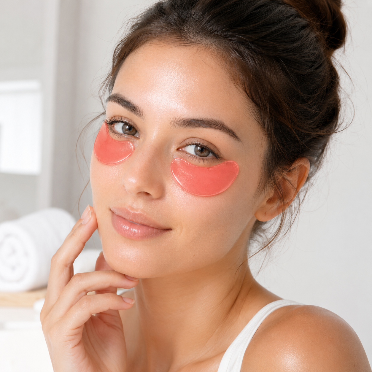 Caffeine hydrogel under eye patches with refreshing cooling texture