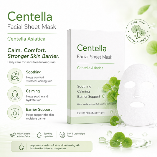 Centella sheet mask benefits for soothing hydration and barrier support