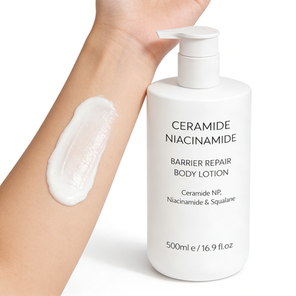 Ceramide body lotion texture for skincare product page