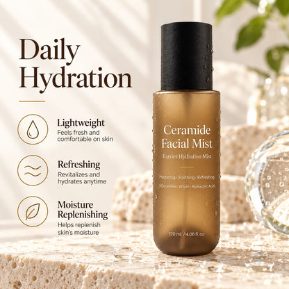 Private Label Ceramide Barrier Hydrating Facial Mist with Ectoin & Panthenol