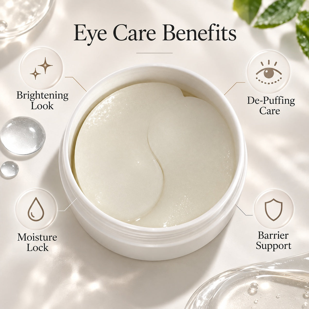 Ceramide Peptide Hydrogel Eye Patches for moisturizing, brightening and de-puffing under-eye care