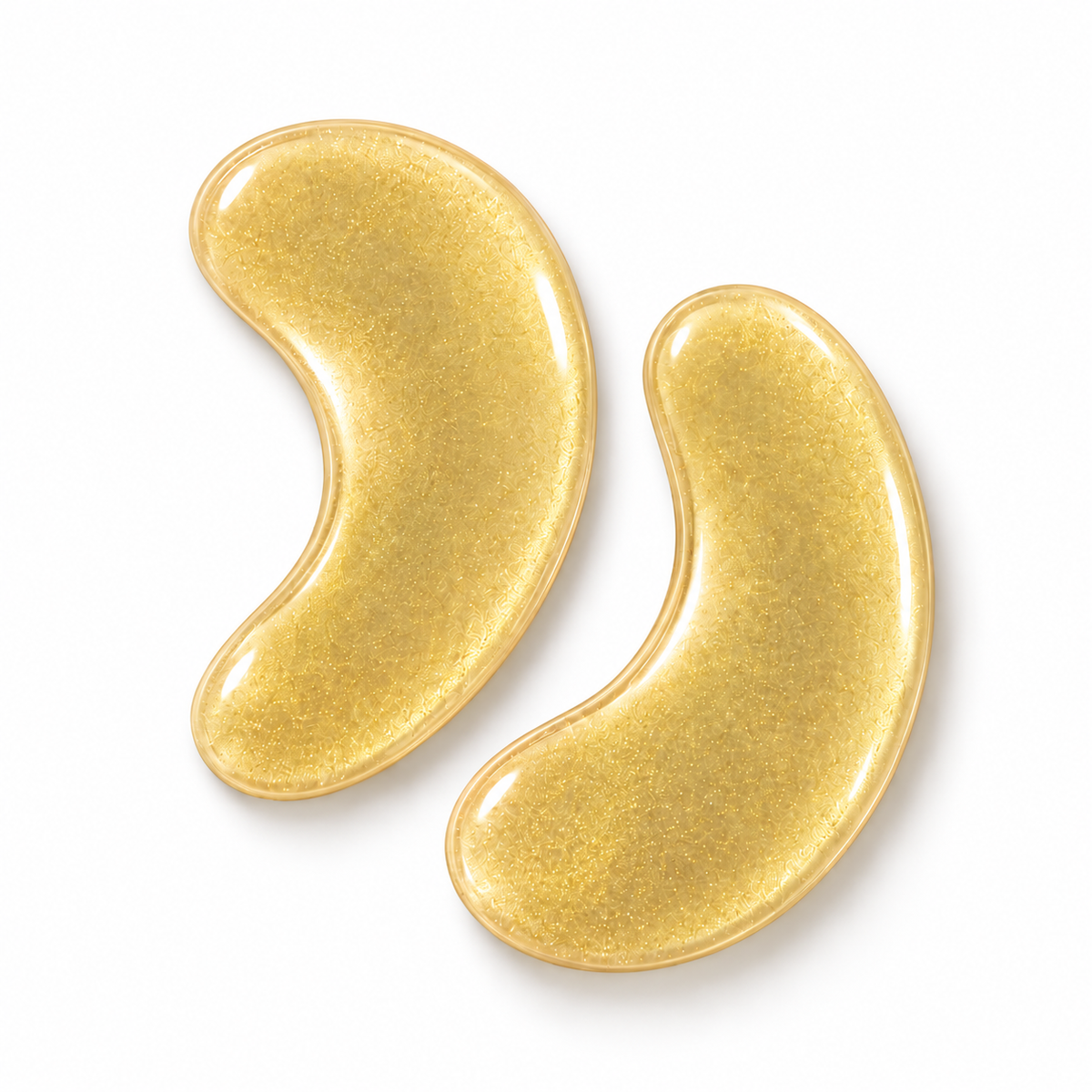 Champagne gold hydrogel under eye patches on white background for private label skincare