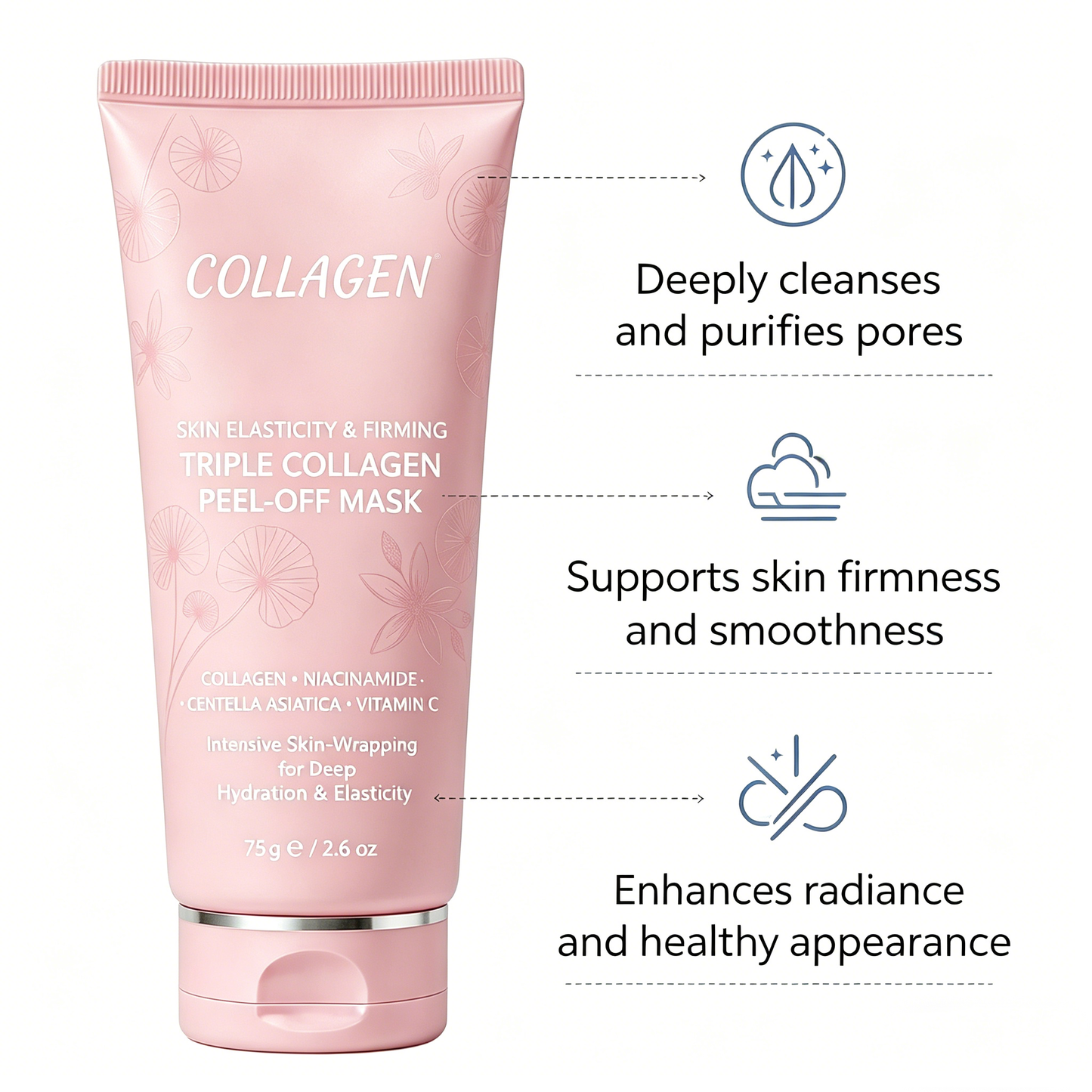 Collagen peel-off mask benefits for pore cleansing smooth look and radiance