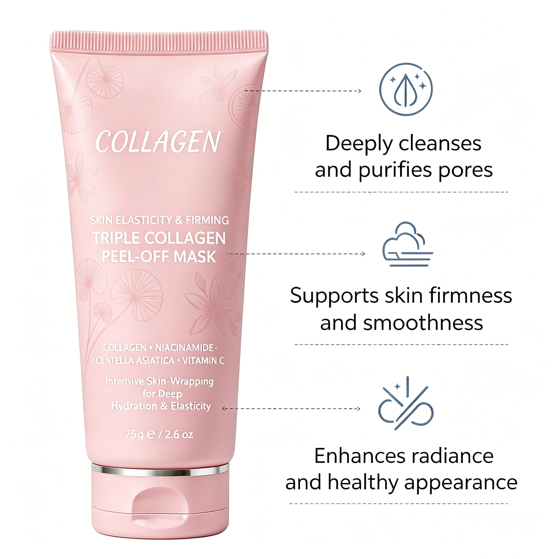 Collagen peel-off mask benefits for pore cleansing smooth look and radiance