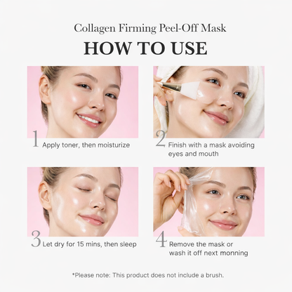 Model applying collagen peel-off mask for pore cleansing skincare routine