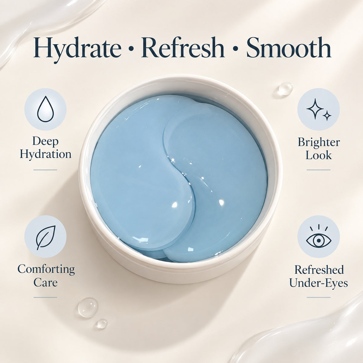 Copper Peptide Hydrogel Eye Patches for hydration, refreshing and smoother-looking under-eye skin