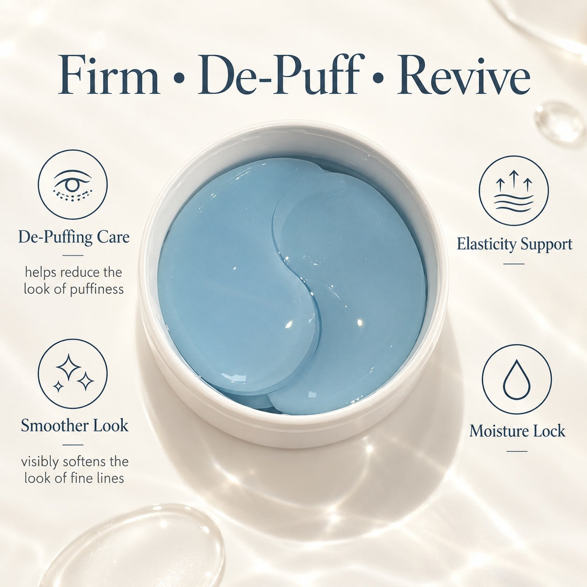 Copper Peptide Retinol Hydrogel Eye Patches for moisturizing, de-puffing and smoother-looking under eyes