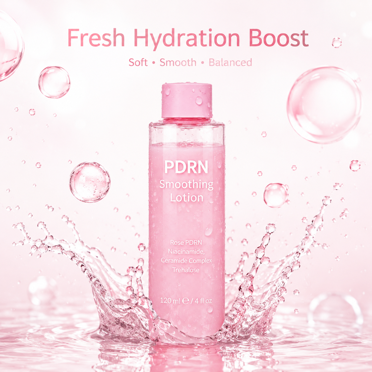 Custom PDRN toner pads packaging for skincare brands