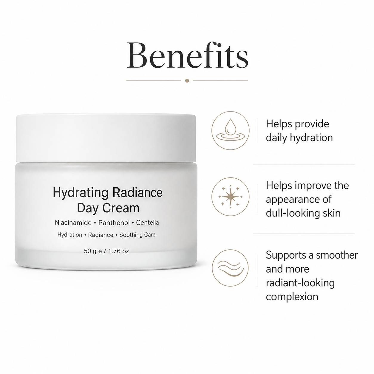 Day cream benefits for hydration radiance and soothing care