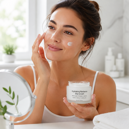 Hydrating day cream used in morning skincare routine before sunscreen