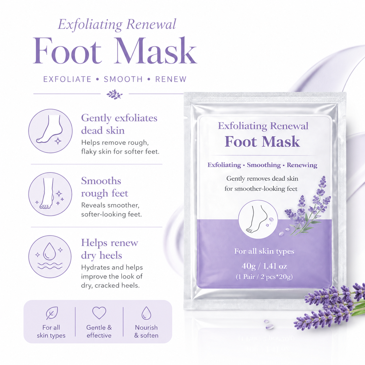 Exfoliating foot mask benefits for smoother looking feet