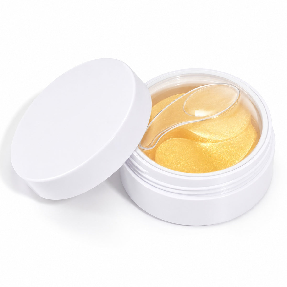 Gold Hydrogel Under Eye Patches in white 60 PCS jar for private label skincare