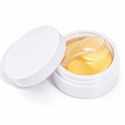 Gold Hydrogel Under Eye Patches in white 60 PCS jar for private label skincare