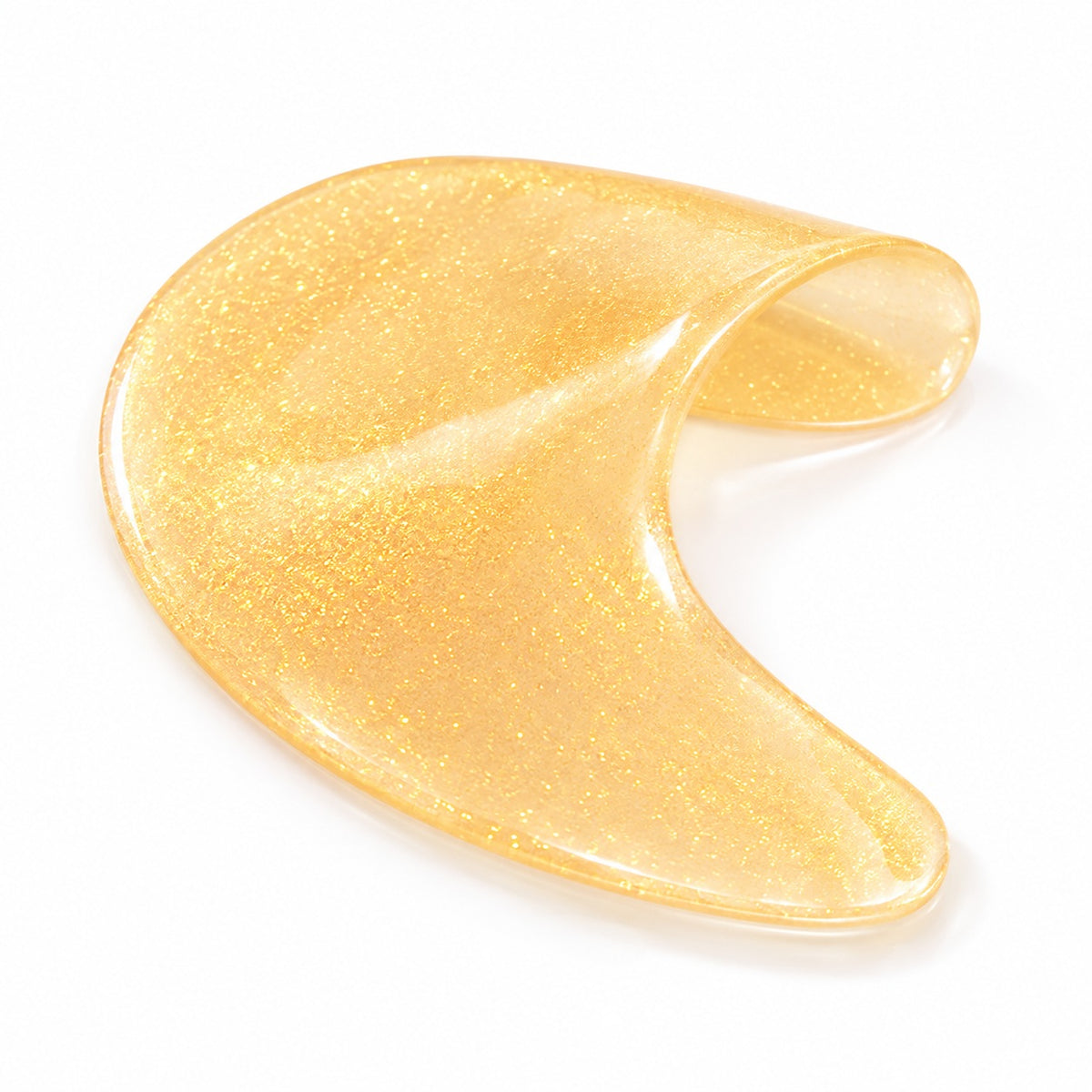 Close-up texture of thin Gold Hydrogel Under Eye Patch with soft flexible gel material