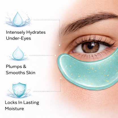 Hydrating hyaluronic acid under eye patches for dry and tired-looking eyes