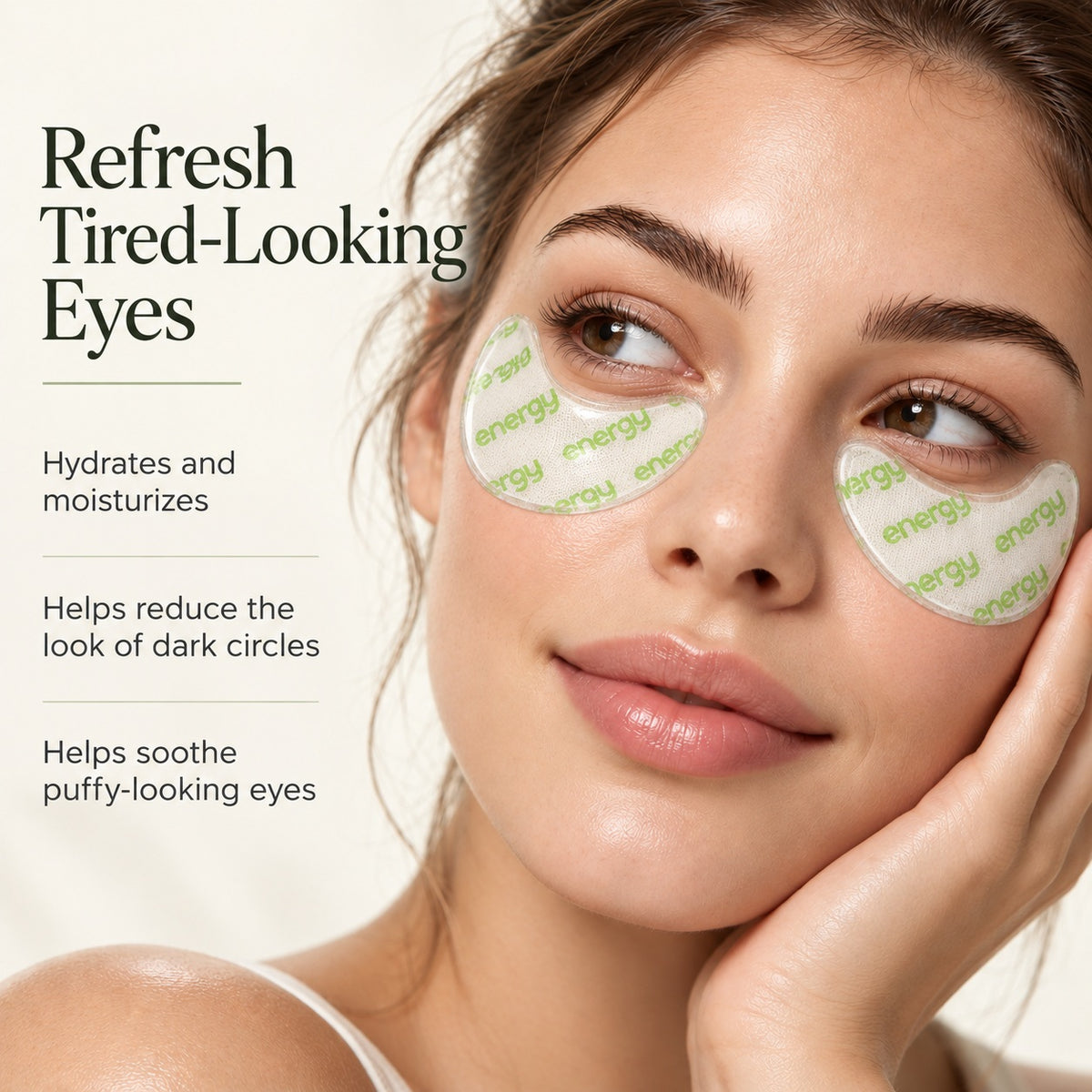 Hydrating printed under eye patches for dry tired-looking and puffy-looking eyes