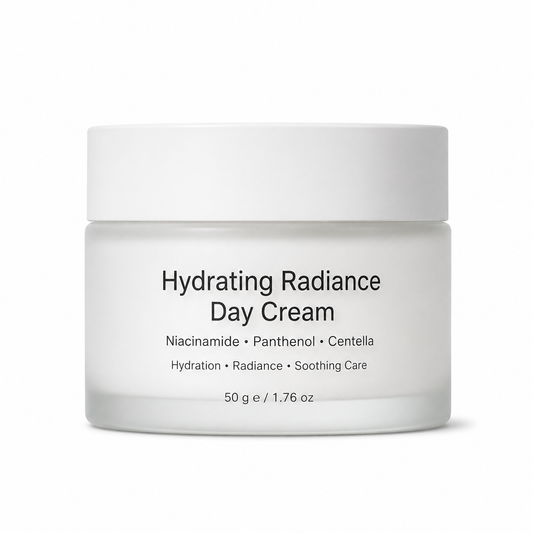 Hydrating radiance day cream with niacinamide and panthenol for private label skincare brands