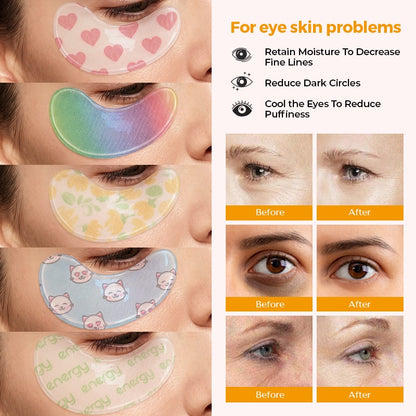 Hydrogel under eye patches for hydrated smoother and refreshed-looking under eyes