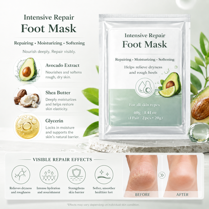 Intensive Repair Foot Mask with avocado extract and nourishing ingredients