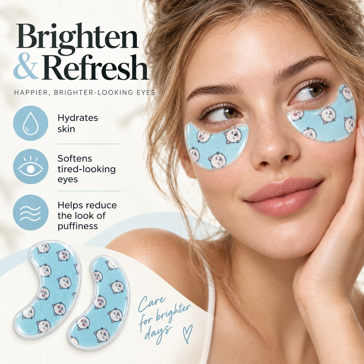 Kitty Fun printed eye patches for hydrating and refreshing under-eye skincare