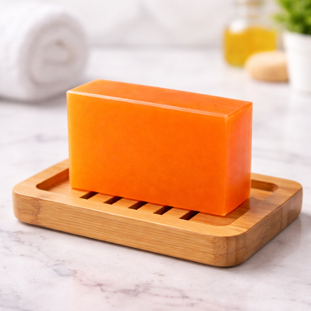 Kojic acid handmade soap texture close up with rich cleansing lather