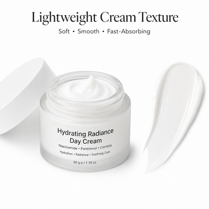 Lightweight non-greasy day cream texture for daily facial moisturizer